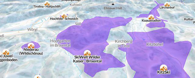 Piste map of the resort SkiWelt Wilder Kaiser - Brixental
