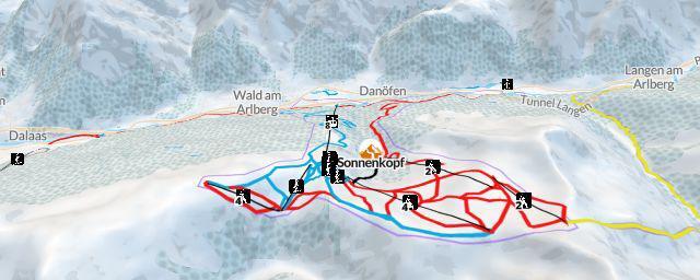Piste map of the resort Sonnenkopf