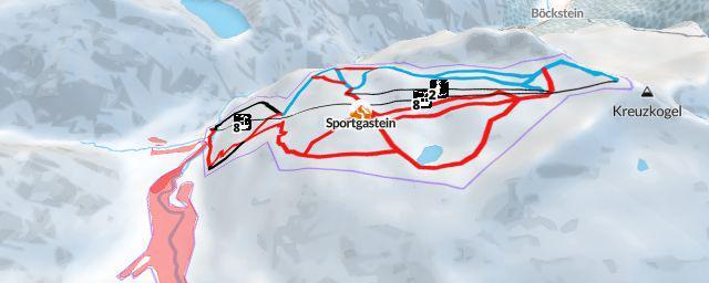Piste map of the resort Sportgastein