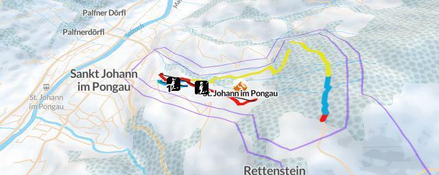 Piste map of the resort St. Johann im Pongau