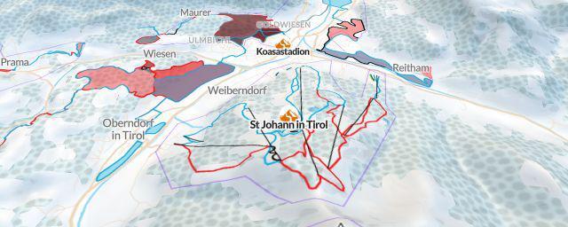 Piste map of the resort St Johann in Tirol