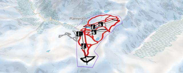 Piste map of the resort Planneralm