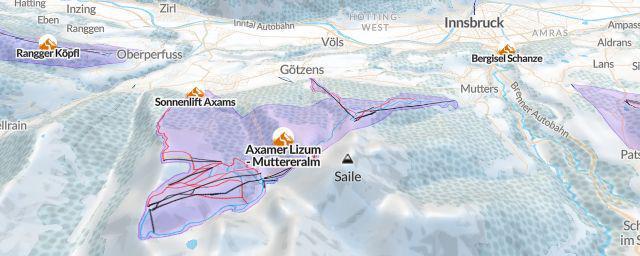 Piste map of the resort Axamer Lizum - Muttereralm