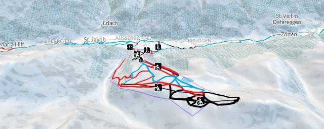 Piste map of the resort Brunnalm / St. Jakob
