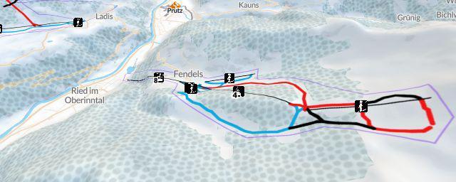 Piste map of the resort Fendels