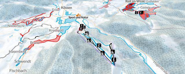Piste map of the resort Hochkössen - Unterberghorn