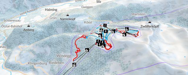Piste map of the resort Hochoetz