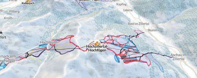 Piste map of the resort Hochzillertal-Hochfügen