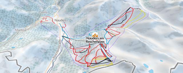 Piste map of the resort Nauders am Reschenpass
