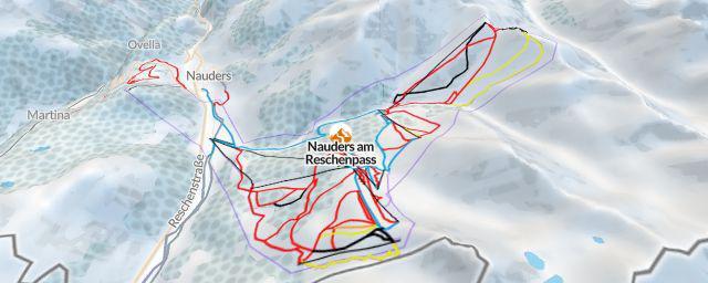 Piste map of the resort Nauders Bergkastel
