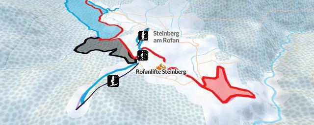 Piste map of the resort Rofanlifte Steinberg