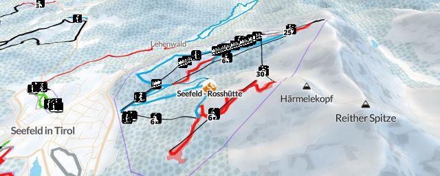 Piste map of the resort Seefeld - Rosshütte
