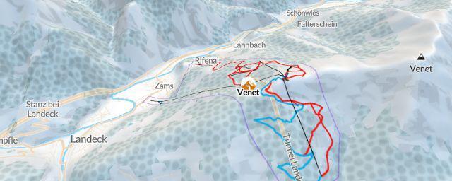 Piste map of the resort Venet