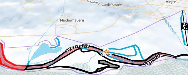 Piste map of the resort Virgen