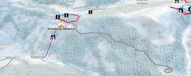Piste map of the resort Kristberg-Silbertal