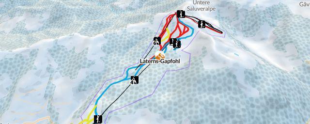 Piste map of the resort Laterns-Gapfohl