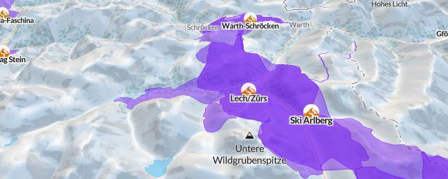 Piste map of the resort Lech/Zürs