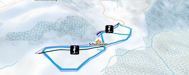 Piste map of the resort Schuttannen