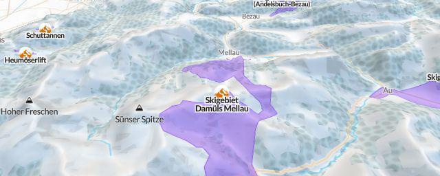 Piste map of the resort Skigebiet Damüls Mellau