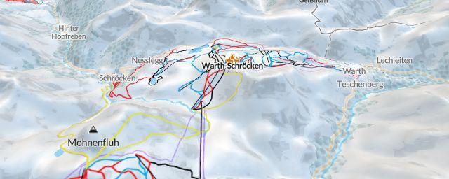 Piste map of the resort Warth-Schröcken