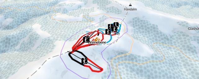 Piste map of the resort Weinebene