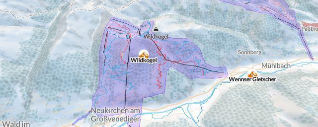 Piste map of the resort Wildkogel