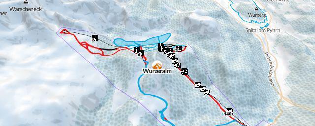 Piste map of the resort Wurzeralm