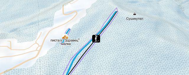 Piste map of the resort писта х. "Здравец" - голяма