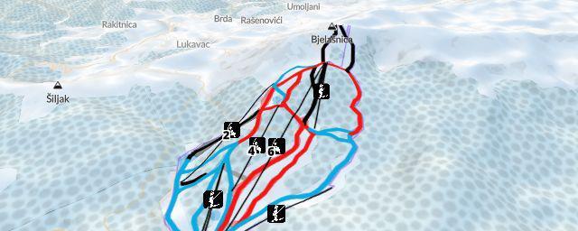 Piste map of the resort OC Bjelašnica ZOI '84