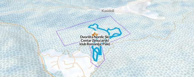 Piste map of the resort Dvorišta Nordic Ski Centar (Smučarski klub Romanija, Pale)