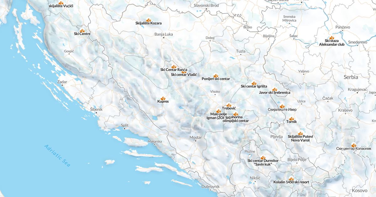 Map of Bosnia and Herz.