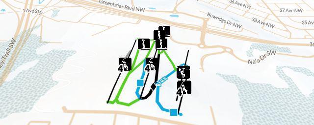 Piste map of the resort Canada Olympic Park