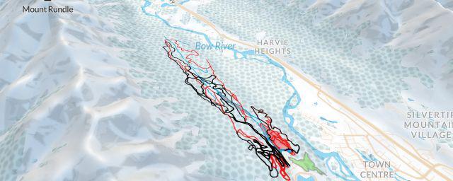 Piste map of the resort Canmore Nordic Centre Cross Country Stadium