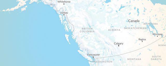 Piste map of the region British Columbia