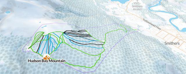 Piste map of the resort Hudson Bay Mountain