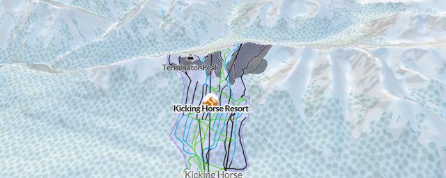 Piste map of the resort Kicking Horse Resort