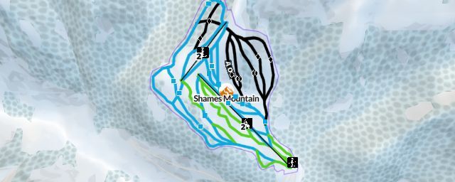 Piste map of the resort Shames Mountain