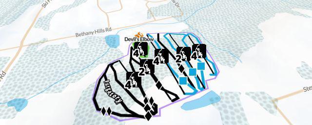 Piste map of the resort Devil's Elbow