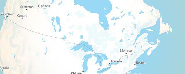 Piste map of the region Ontario
