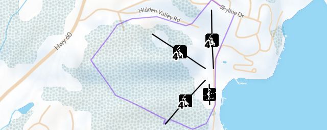 Piste map of the resort Hidden Valley Highlands Ski Area