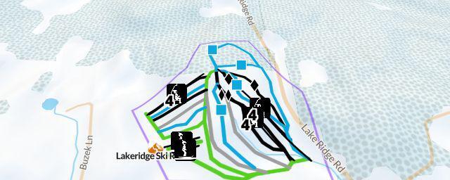 Piste map of the resort Lakeridge Ski Resort