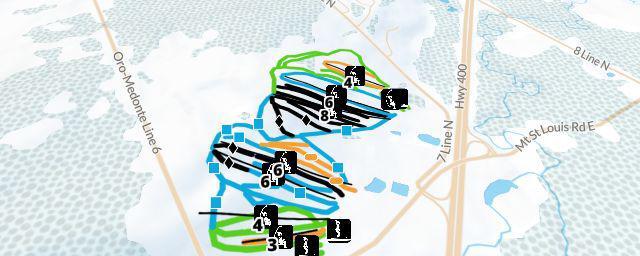 Piste map of the resort Mount St. Louis Moonstone