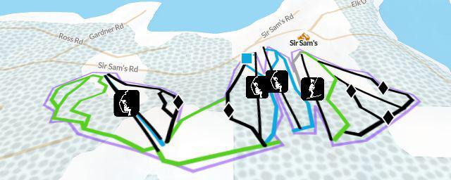 Piste map of the resort Sir Sam's