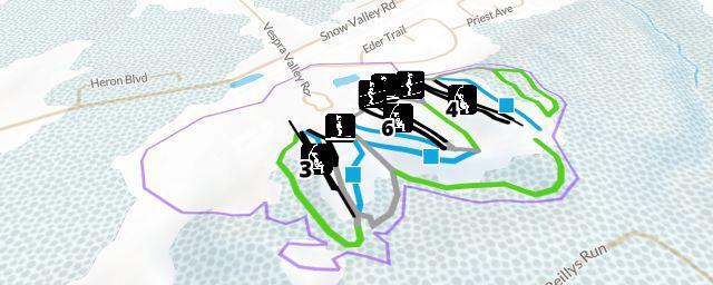 Piste map of the resort Snow Valley Ski Resort