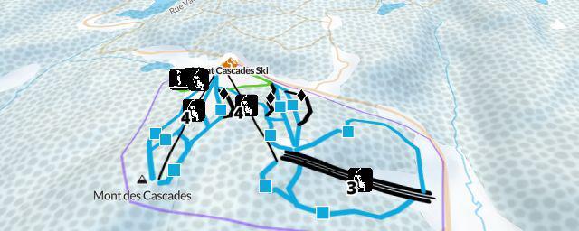Piste map of the resort Mont Cascades Ski
