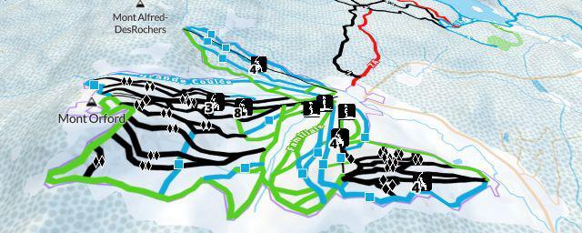 Piste map of the resort Mont Orford