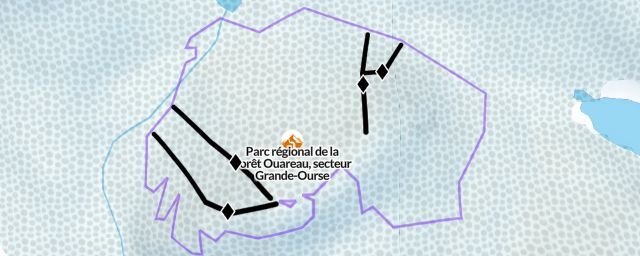 Piste map of the resort Parc régional de la Forêt Ouareau, secteur Grande-Ourse