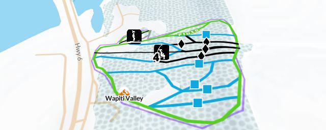 Piste map of the resort Wapiti Valley