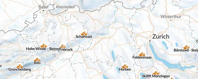 Piste map of the region Aargau