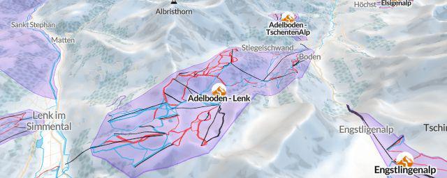 Piste map of the resort Adelboden - Lenk